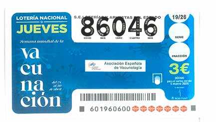 Décimo 86046 del sorteo 19-05/03/2026 Jueves