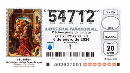 Décimo 54712 del sorteo 2-06/01/2026 El Niño