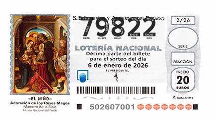 Décimo 79822 del sorteo 2-06/01/2026 El Niño