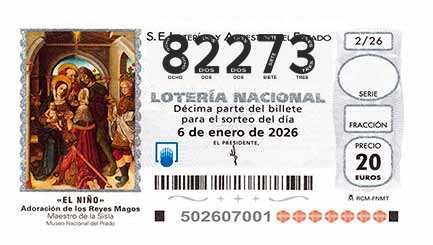 Décimo 82273 del sorteo 2-06/01/2026 El Niño