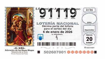 Décimo 91119 del sorteo 2-06/01/2026 El Niño
