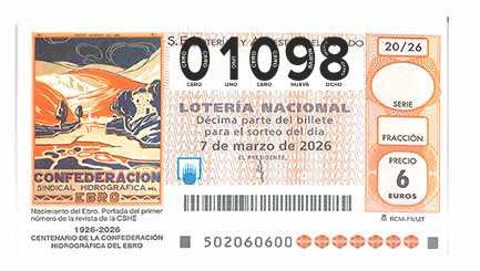 Décimo 01098 del sorteo 20-07/03/2026 Sábado