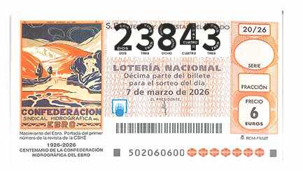 Décimo 23843 del sorteo 20-07/03/2026 Sábado