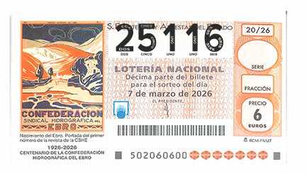 Décimo 25116 del sorteo 20-07/03/2026 Sábado