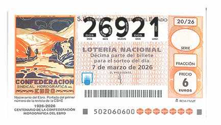 Décimo 26921 del sorteo 20-07/03/2026 Sábado