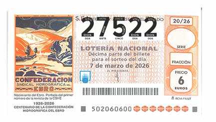 Décimo 27522 del sorteo 20-07/03/2026 Sábado