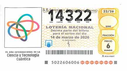 Décimo 14322 del sorteo 22-14/03/2026 Sábado