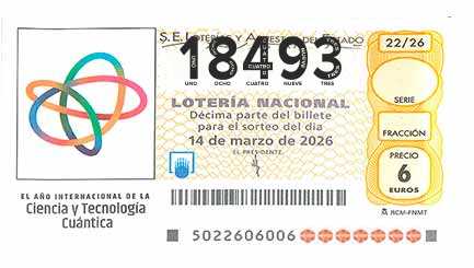 Décimo 18493 del sorteo 22-14/03/2026 Sábado