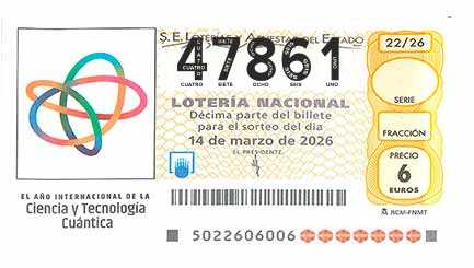 Décimo 47861 del sorteo 22-14/03/2026 Sábado