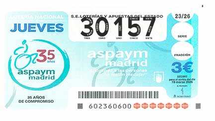 Décimo 30157 del sorteo 23-19/03/2026 Jueves