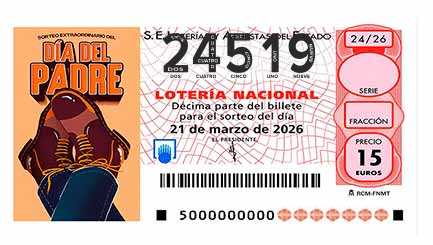 Décimo 24519 del sorteo 24-21/03/2026 Sábado