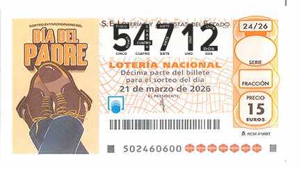 Décimo 54712 del sorteo 24-21/03/2026 Sábado