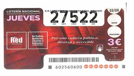 Décimo 27522 del sorteo 25-26/03/2026 Jueves