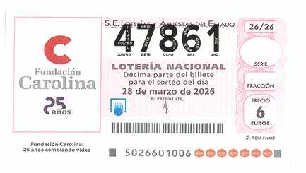 Décimo 47861 del sorteo 26-28/03/2026 Sábado