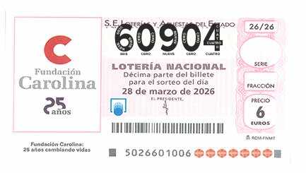 Décimo 60904 del sorteo 26-28/03/2026 Sábado