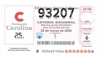 Décimo 93207 del sorteo 26-28/03/2026 Sábado