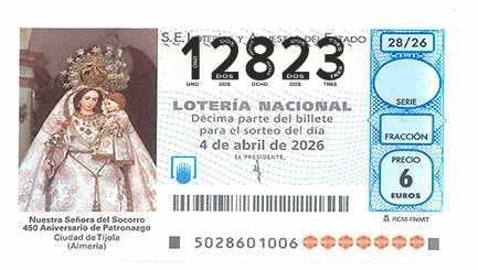 Décimo 12823 del sorteo 28-04/04/2026 Sábado