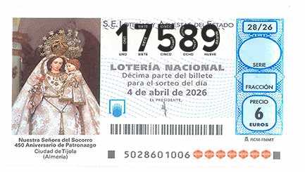 Décimo 17589 del sorteo 28-04/04/2026 Sábado