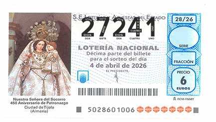 Décimo 27241 del sorteo 28-04/04/2026 Sábado