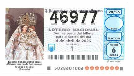 Décimo 46977 del sorteo 28-04/04/2026 Sábado