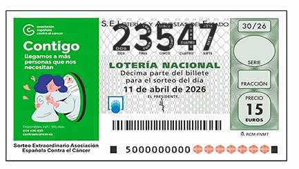 Décimo 23547 del sorteo 30-11/04/2026 Sábado