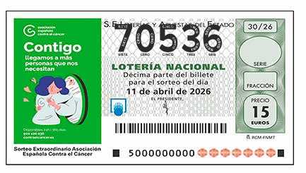 Décimo 70536 del sorteo 30-11/04/2026 Sábado