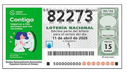 Décimo 82273 del sorteo 30-11/04/2026 Sábado