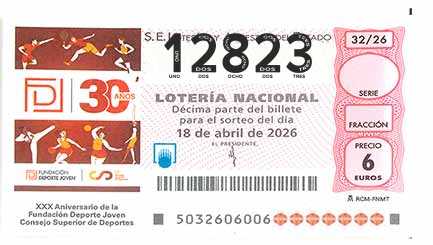 Décimo 12823 del sorteo 32-18/04/2026 Sábado
