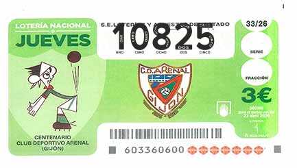Décimo 10825 del sorteo 33-23/04/2026 Jueves