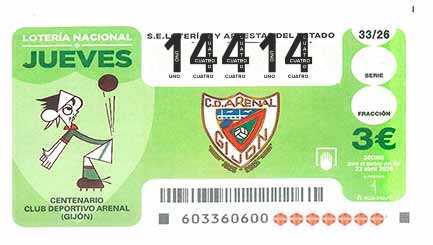 Décimo 14414 del sorteo 33-23/04/2026 Jueves