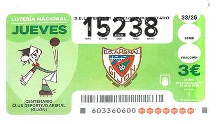 Décimo 15238 del sorteo 33-23/04/2026 Jueves