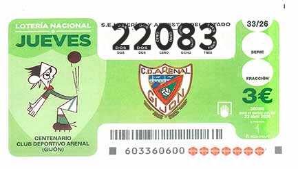 Décimo 22083 del sorteo 33-23/04/2026 Jueves