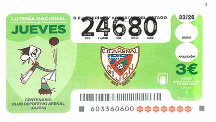 Décimo 24680 del sorteo 33-23/04/2026 Jueves