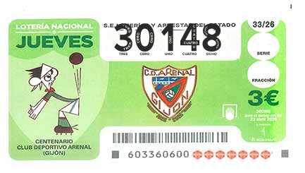 Décimo 30148 del sorteo 33-23/04/2026 Jueves
