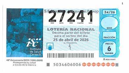 Décimo 27241 del sorteo 34-25/04/2026 Sábado