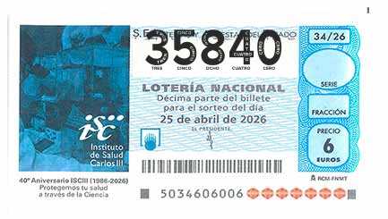 Décimo 35840 del sorteo 34-25/04/2026 Sábado