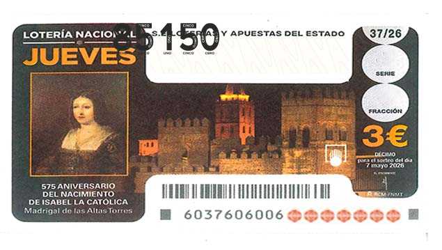 Décimo 85150 del sorteo 37-07/05/2026 Jueves