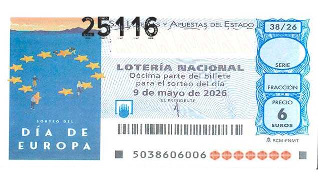 Décimo 25116 del sorteo 38-09/05/2026 Sábado