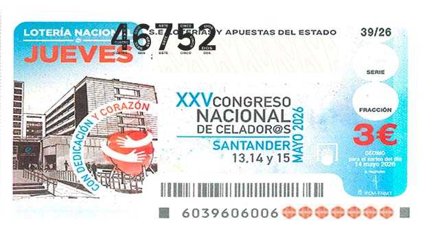 Décimo 46752 del sorteo 39-14/05/2026 Jueves