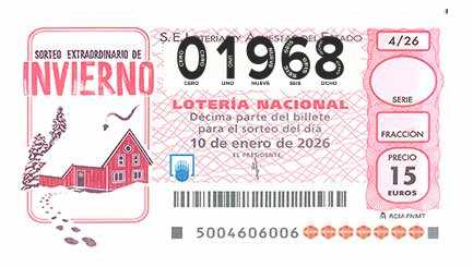Décimo 01968 del sorteo 4-10/01/2026 Sábado