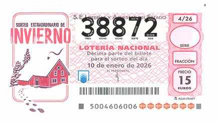 Décimo 38872 del sorteo 4-10/01/2026 Sábado