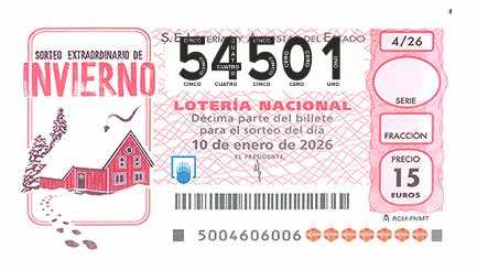 Décimo 54501 del sorteo 4-10/01/2026 Sábado