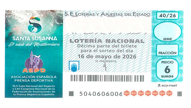 Décimo 40795 del sorteo 40-16/05/2026 Sábado