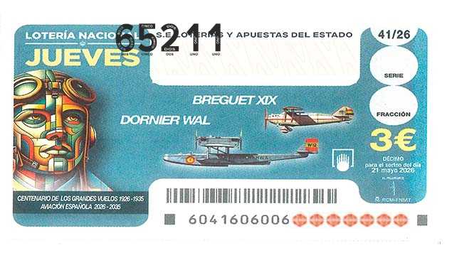 Décimo 65211 del sorteo 41-21/05/2026 Jueves