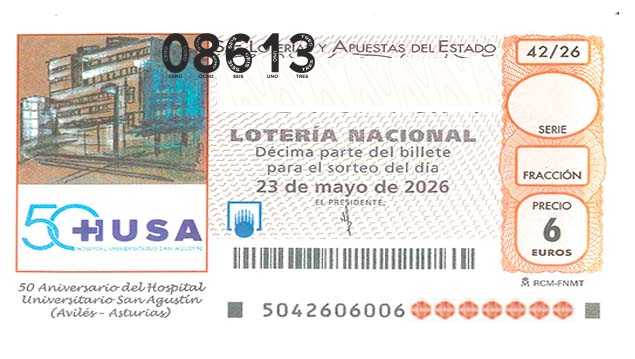 Décimo 08613 del sorteo 42-23/05/2026 Sábado