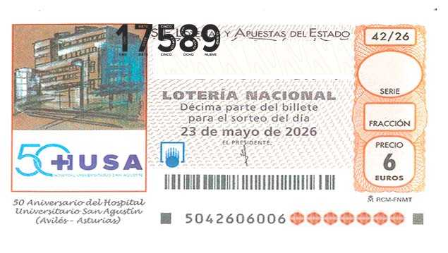 Décimo 17589 del sorteo 42-23/05/2026 Sábado