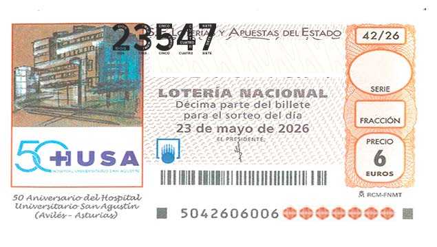 Décimo 23547 del sorteo 42-23/05/2026 Sábado