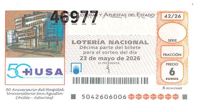 Décimo 46977 del sorteo 42-23/05/2026 Sábado