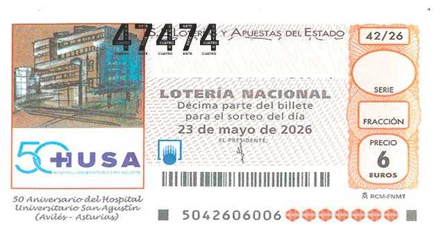 Décimo 47474 del sorteo 42-23/05/2026 Sábado
