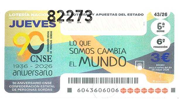 Décimo 82273 del sorteo 43-28/05/2026 Jueves